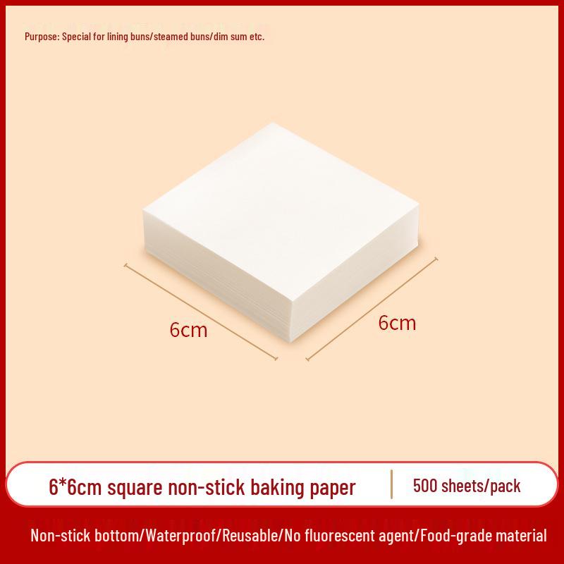 Non-stick, High Temp Resistant Steamer Paper for Buns & Mantou, Round & Square, Disposable & Thickened Bottom