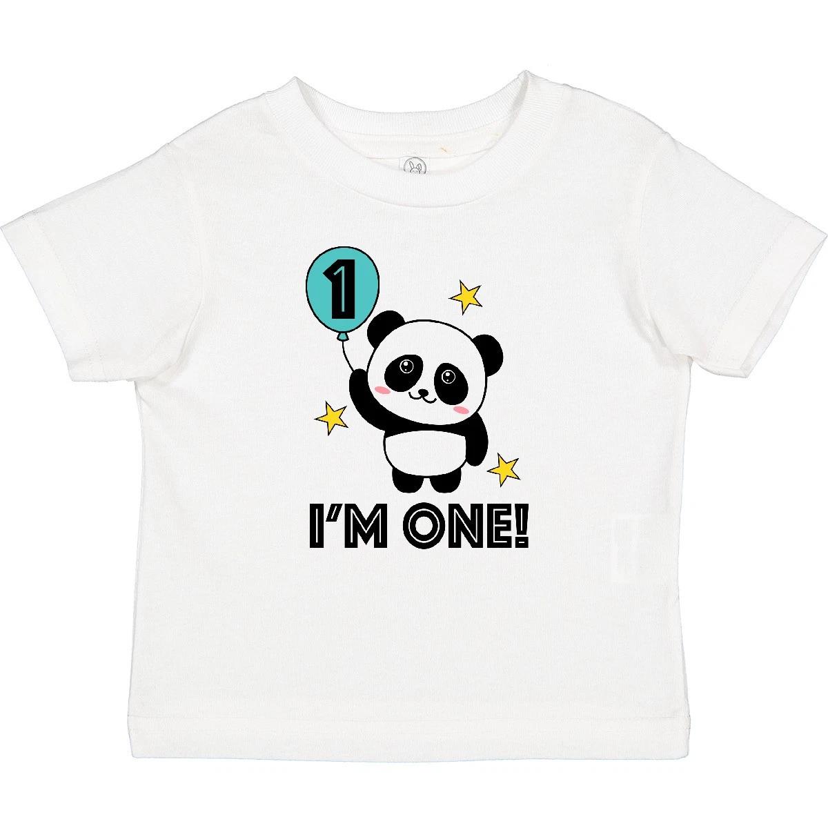 

Inktastic Babys First Birthday Panda With Balloon Baby kids boys T-Shirt Year Old 1 Girl 140