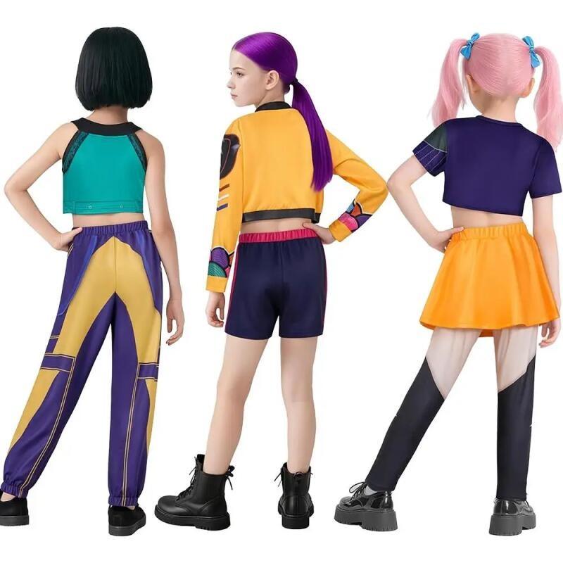 Girls Zoey Cosplay Girl Group Rumi Kids Costume Mira Outfit Favorite Stage Performance Clothes Halloween Animated Movie Dress Up