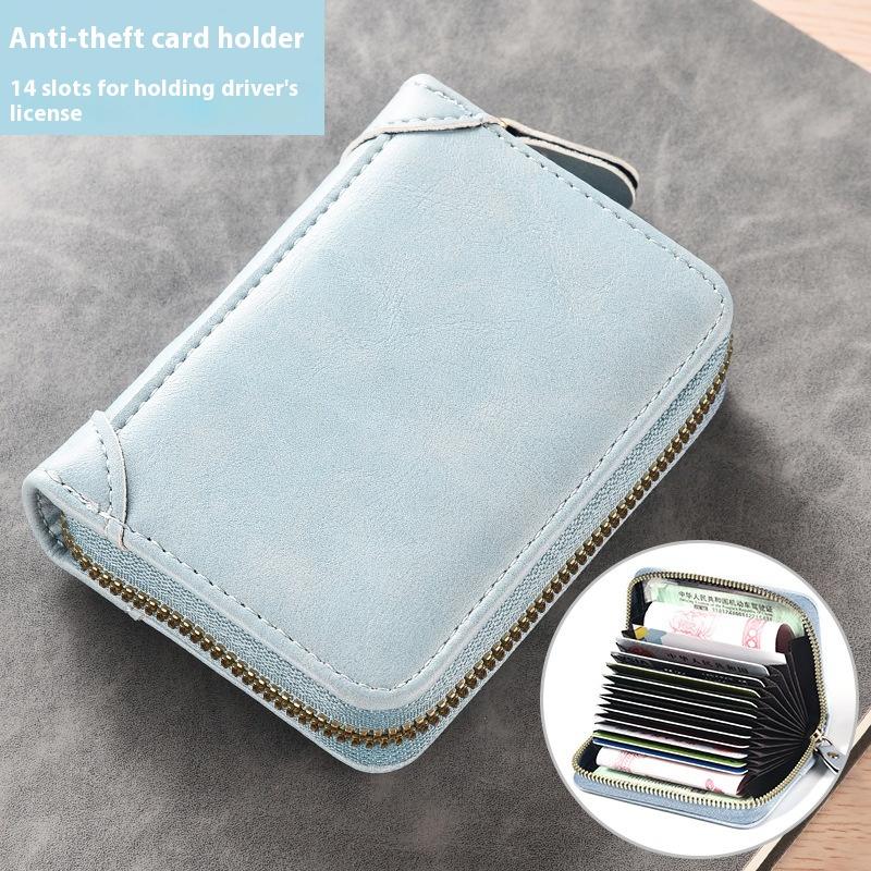 Card Bag Men's Anti-degaussing Theft Certificate Card Bag Small Multi-card Organ Card Clip Large Capacity Women's Bank Card Holder