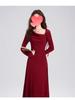 2025 French High-End Red Early Autumn Plus Size Slimming Women's Dress