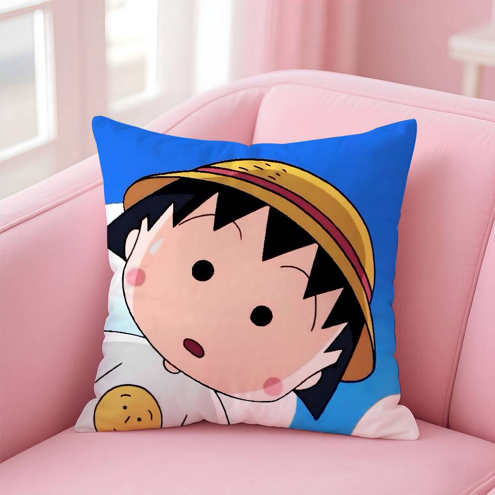 Anime C-Chibi M-Maruko-Chan Pillow Case Pattern Printing Pillowcase Living Room Sofa Cushion Cover Bedroom Room Decor
