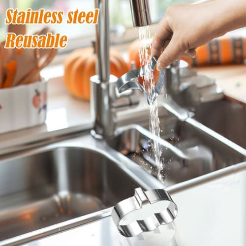 Shnmersy Halloween Cookie Cutter, Stainless Steel Biscuit Molds, 1 Piece/Set of 6, Cat, Spider, Ghost, Pumpkin, Hat, and Bat Shapes, Baking Tools, DIY