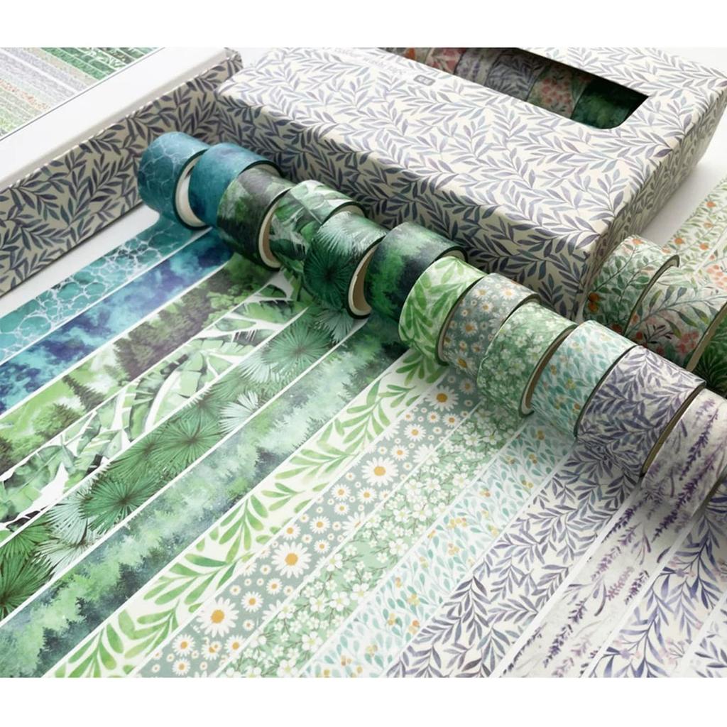 30 Rolls of Basic Masking Large Box Creative Washi Washi DIY Crafts and Tape, Set, Multicolored, Tape, Women's Style, Tape, Packaging, (Plants