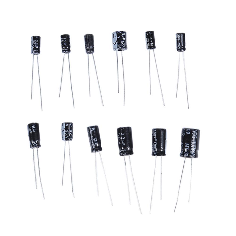 120pcs 12 Value 1uF~470uF Electrolytic Capacitors Assortment Kit 10pcs Each Valu