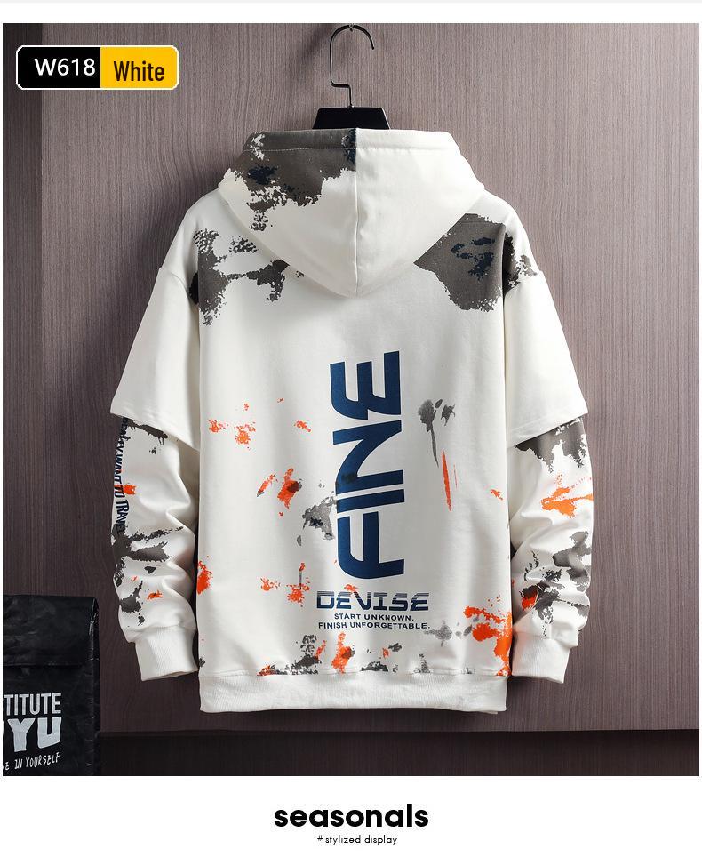 Men's Trendy Hooded Two-Piece Long Sleeve Jacket - Spring/Autumn