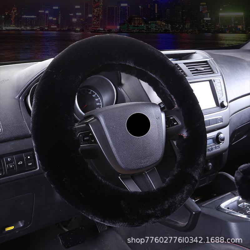 

Корейский модный чехол на руль из меха кролика Рекс - зимний плюшевый чехол на ручку для мужчин и женщин 38 cm