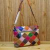 Women's genuine leather bag  colorful plaid  crossbody  small shoulder bag  women's cosmetic bag  elegant niche design