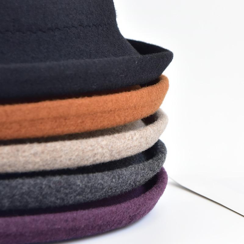 Women 100% Wool Formal Felt Fedora Hats Flat Top Vintage Cloche Hat Fedora High Quality