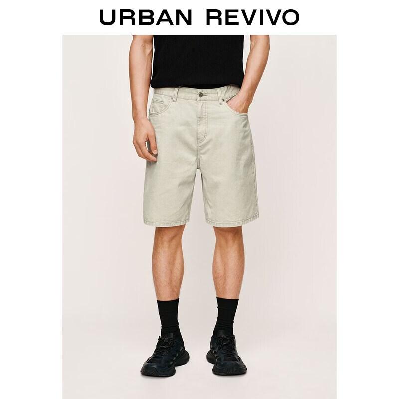UR2026 Men s Solid Color Denim Casual Shorts 31