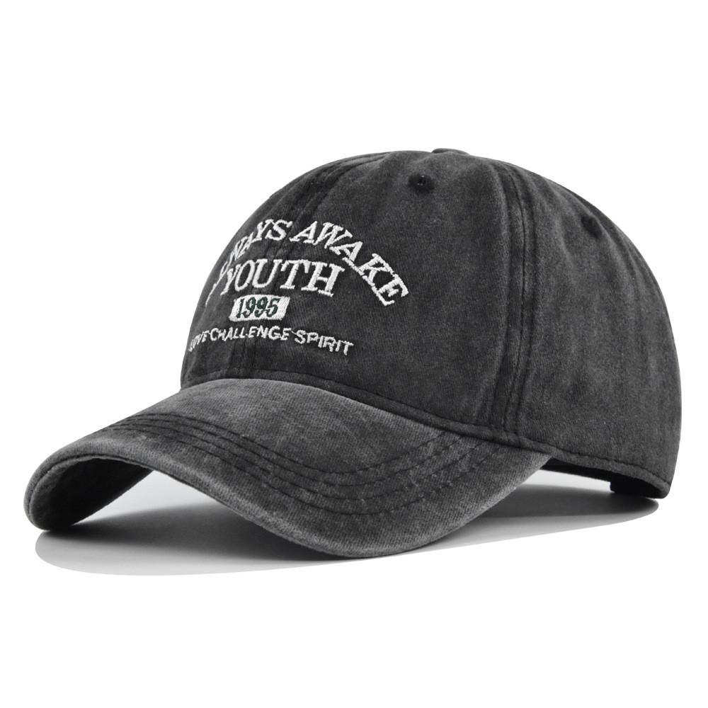 Hat Youth Baseball Letter Embroidered Retro Duck Tongue Hat Washed Old Hat Sun