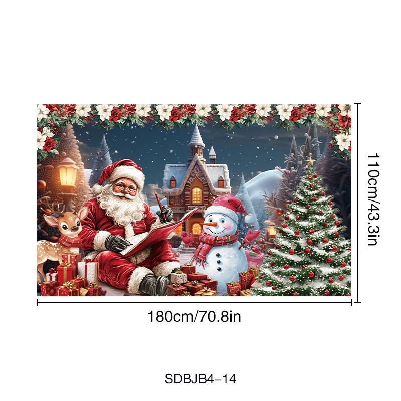 New Christmas Yard Decoration Background Cloth Polyester Fabric Material Christmas Decoration Products