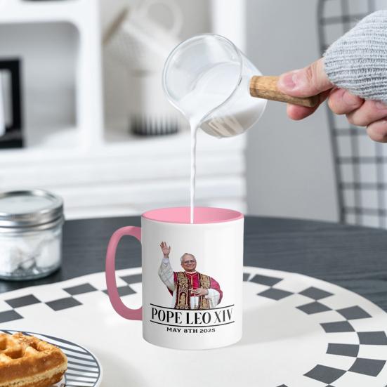 Funny Coffee Cup Pope Leo XIV Commemorative Mug Microwave Safe Ceramic