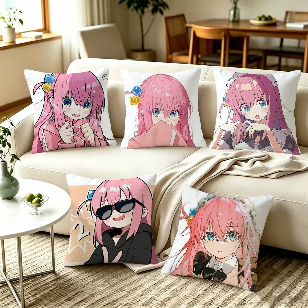 Bocchi Hitori Gotoh Bocchi the Rock Pillow Covers Home Sofa Cushion Covers and Aecorative Custom