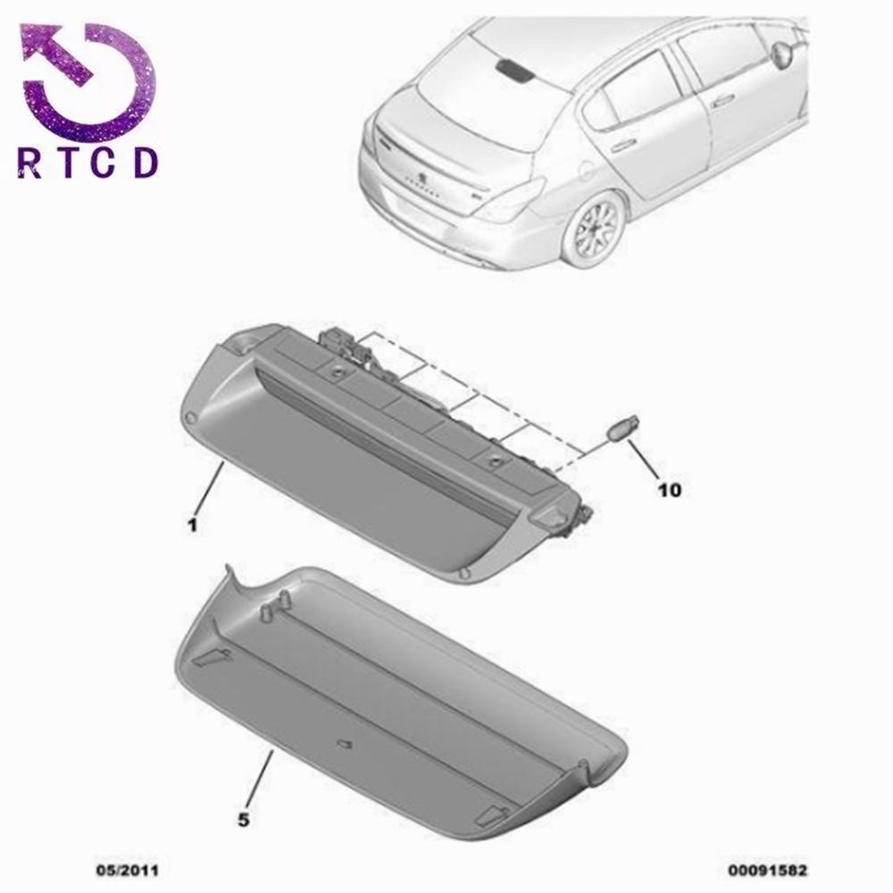 High-Mount Brake Light 6350Z5/6350EF for Peugeot 408, 206, 207, C4 Pallas, and Triumph.