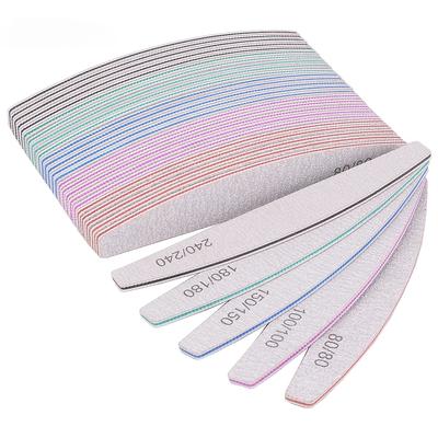 10Pcs Professional Nail File 100/150/180 Sandpaper Strong Thick Nail Files Sanding Half Moon Lime Nail Accessories and Tools