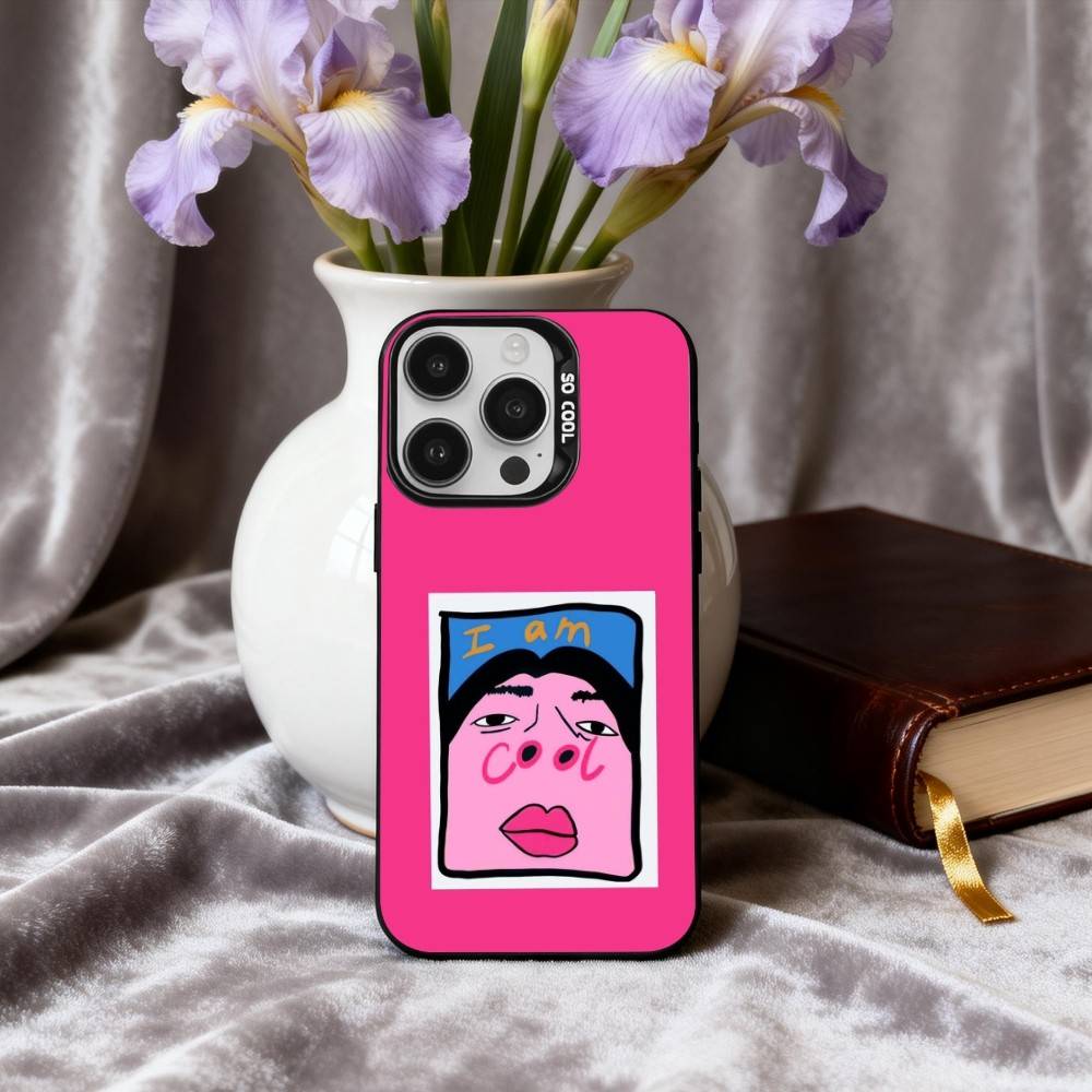 Funny I Am C-Cool Pattern  Phone Case For iPhone17,16,15,14,13,12,11 Plus,Pro Max Black Candy silver phone case iPhone12