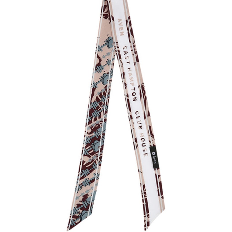 Aven Flower Collage Tie Scarf White