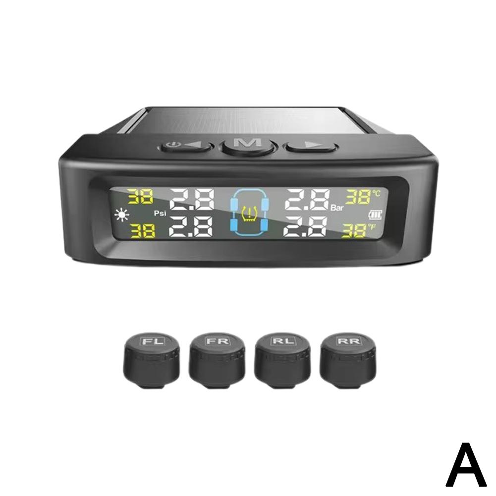 

Система контроля давления в шинах Автомобильная система аварийной сигнализации Беспроводная Питание от солнечной батареи/USB 4 датчика с цветным цифровым дисплеем