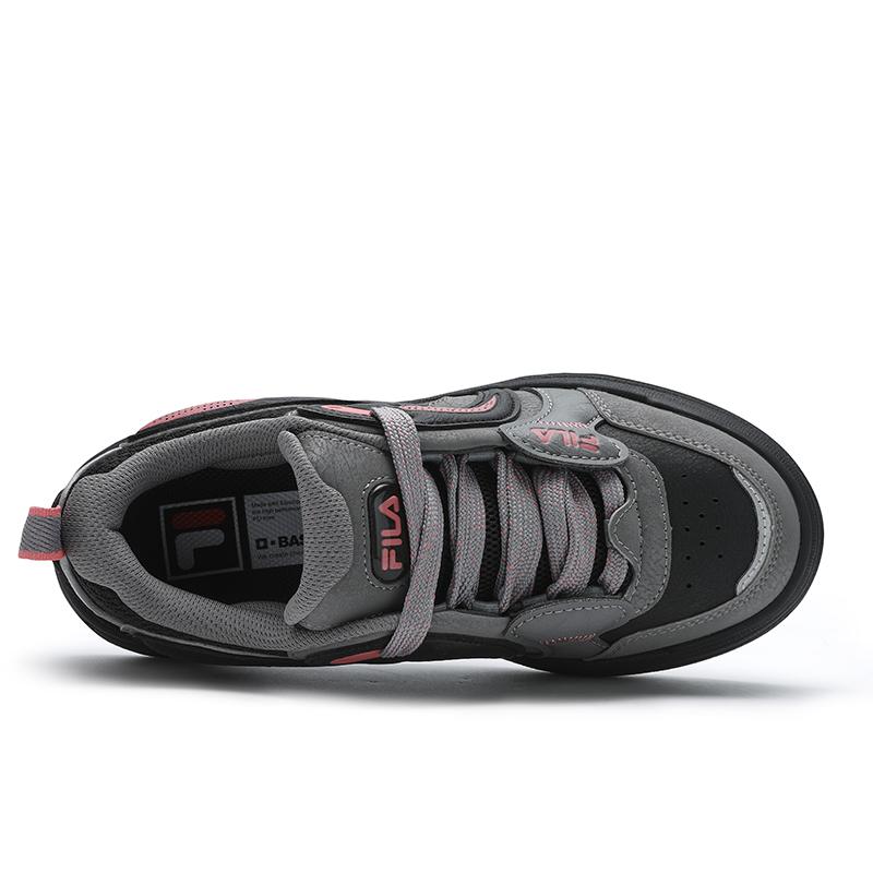 Fila Vibe Retro Comfortable Versatile Durable Low-Top Skate Shoes Women Sneakers Gray Black F12W512201FQB
