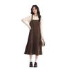 Women's French Corduroy Fishtail Overall Dress - Autumn/Winter Belly Slimming Suspender