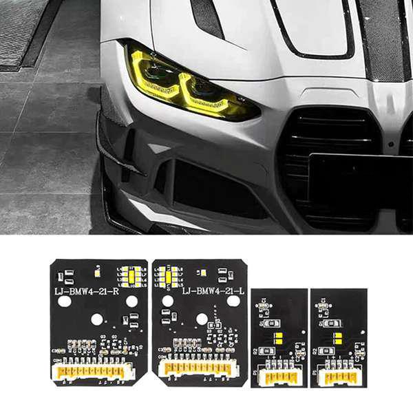 1 sada žlutých kovových světel pro BMW G80 M3/G82 M4 (Barva: Jak je znázorněno)