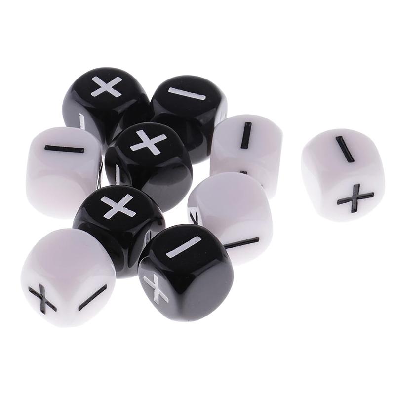 10Pcs Math Dice For Kids Games Cube Plus And Minus Sign Manipulatives Classroom Teaching Supplies Juegos De Mesa Divertidos Set