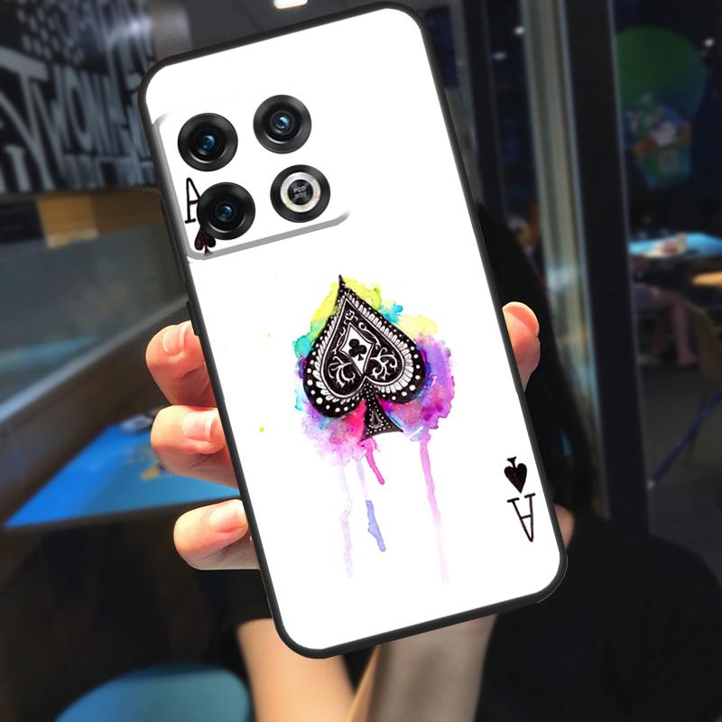 Ace of spades Poker Card Funda For OnePlus 10T 8T 9RT 12 13 13R 11 9 10 Pro OnePlus Nord 4 CE 2 3 Lite N20 N30 Case