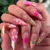 Mandelförmiger Nagellack 3D Dreidimensional Reines Verlangen Blume Schmetterling Abnehmbarer Falscher Nagel Fertigprodukt