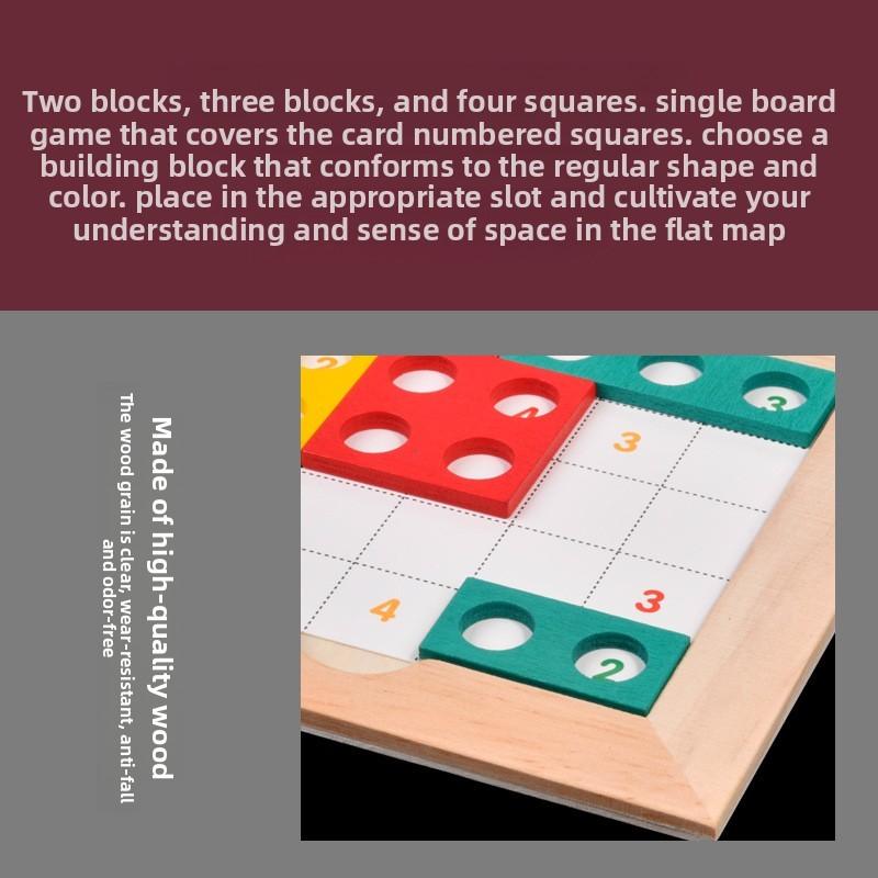 Wooden Mathematical Tetris Thinking Logic Training Puzzle Children Toy Puzzle
