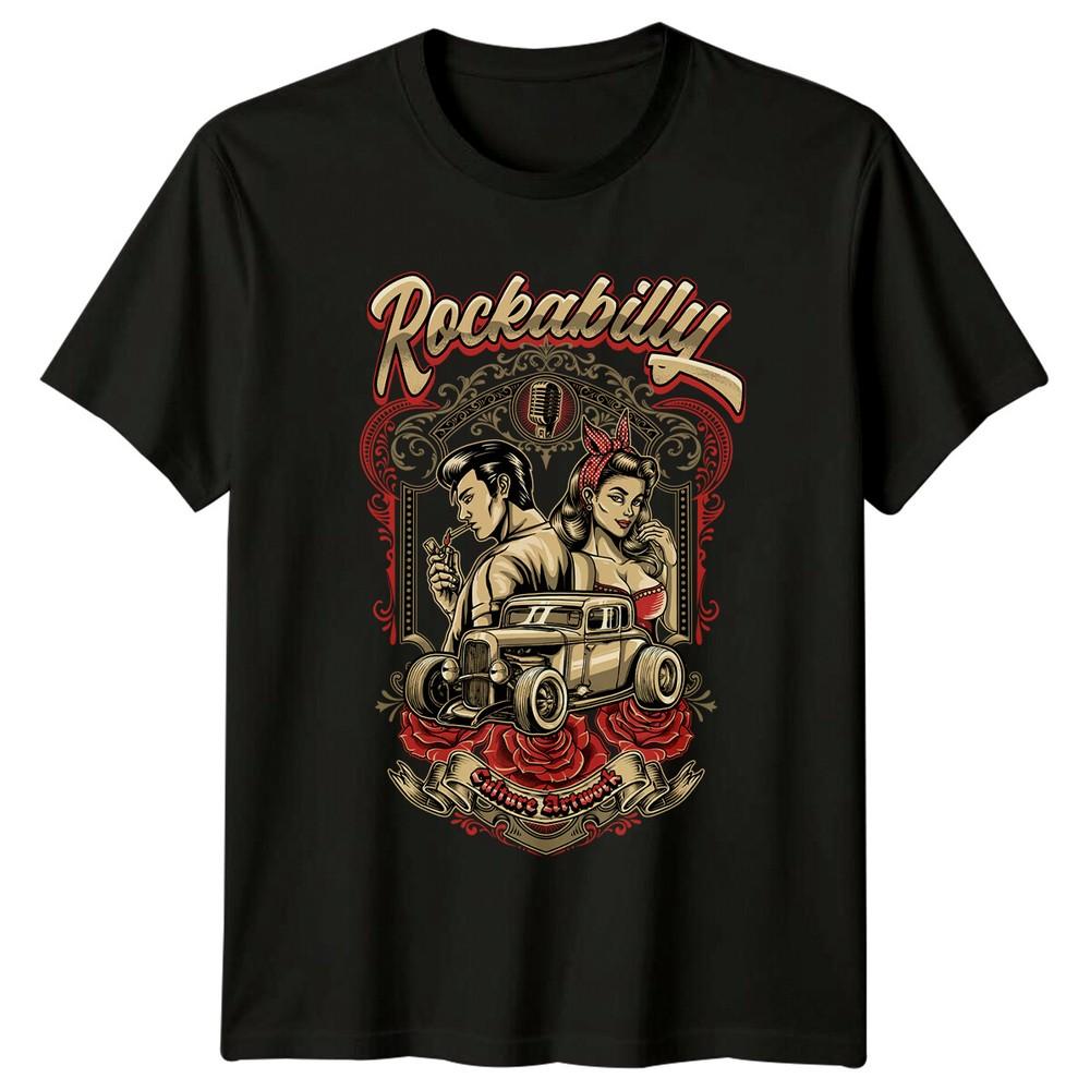 

Rockabilly Culture Artwork Music Mens TShirt Womens Tee Graphic Unisex Top Unisex T-Shirt L