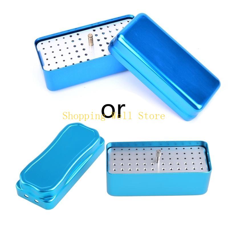 KX4B 72 Hole Aluminium Autoclave Sterilizer for Case Burs Dental Files Holder Box For Oral Care Tools