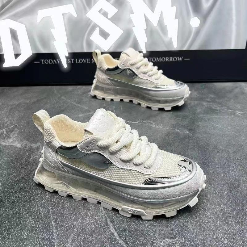 Sneakers Casual Mens Designer Retro Running Shoes Fashion Microfiber Leather Fabric Breathable Increased Internal Platform Shoes