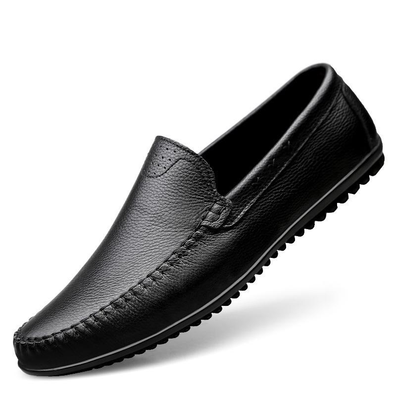 2018 Men's Genuine Leather Casual Non-slip Loafers with Soft Sole Breathable Cowhide