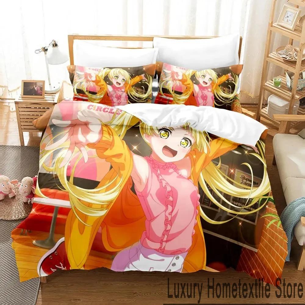 3D-tryck BanG Dream Anime Flickband Party Sängkläder Set Pojkar Flickor Twin Queen King Size Påslakan Örngott Säng pojkar Vuxen