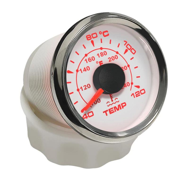 Auto Truck Boat 52mm 40-120℃ Water Temp Gauges 287.4-22.4ohm Input Signal Water Temperature Meters with 7 Kinds Backlight Color