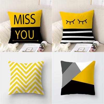 45x45 cm Sarı Moda Geometrik Yastık Kılıfı Oturma Odası Kanepe Ofis Koltuğu Otel Minder Örtüsü Odası Yatak Odası Ev Dekor