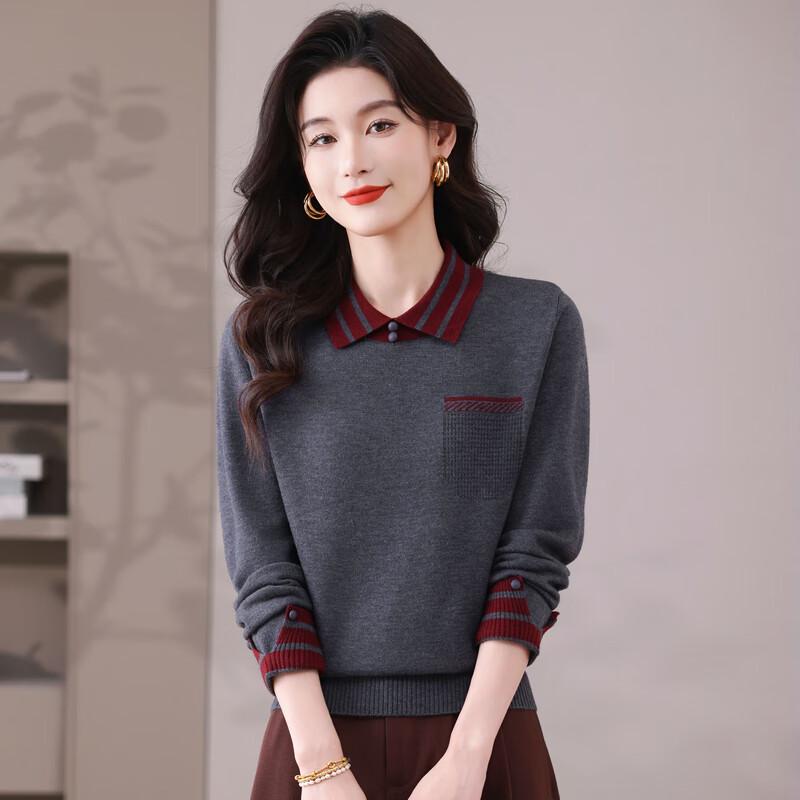 Fèngxiào Women's Polo Collar Knit Top