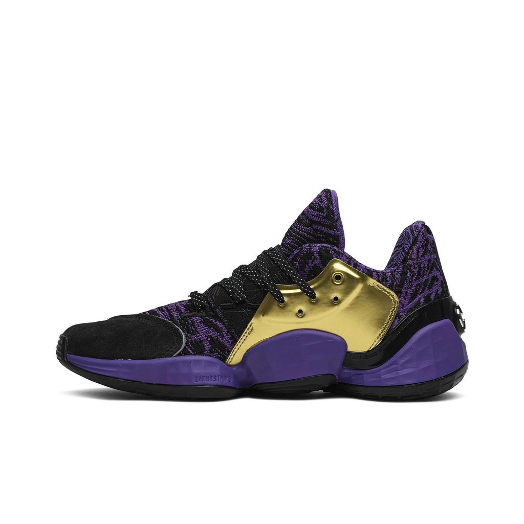 adidas Harden Vol. 4 'Lightsaber' (Unisex) Core Black / Silver Metallic / Active Purple / Gold Basketball Shoes EH2456