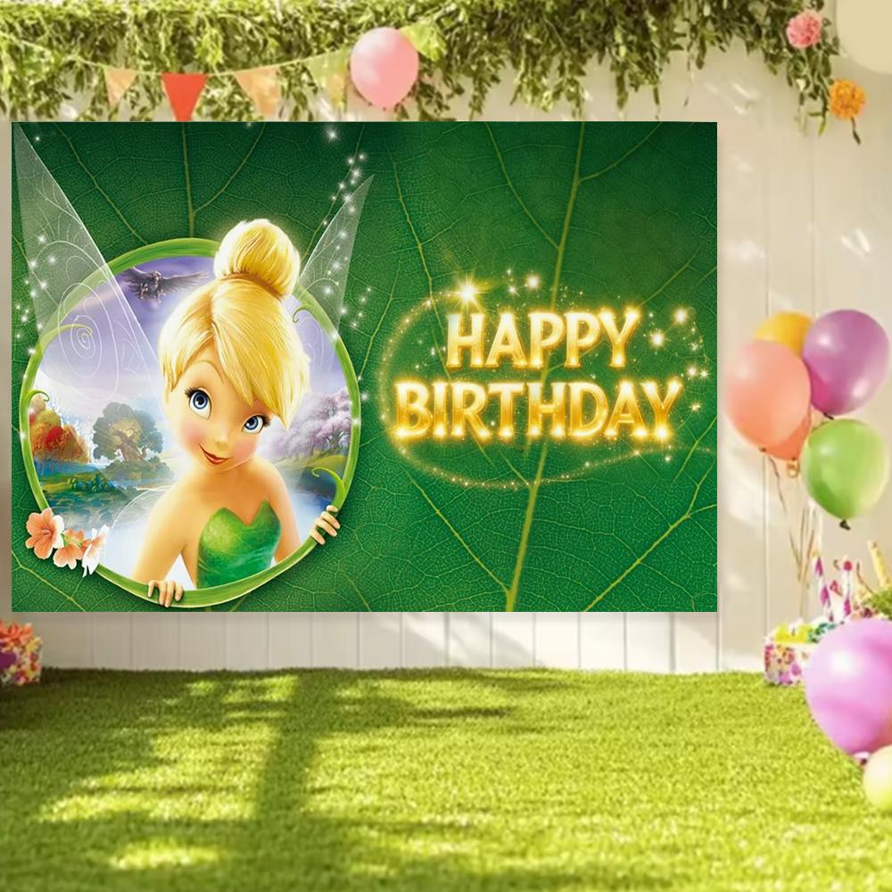 Peter Pan Tinker Bell Birthday Party Decoration Cake Topper Balloon Princess Forest Elf Background Banner Boy Girl Gifts