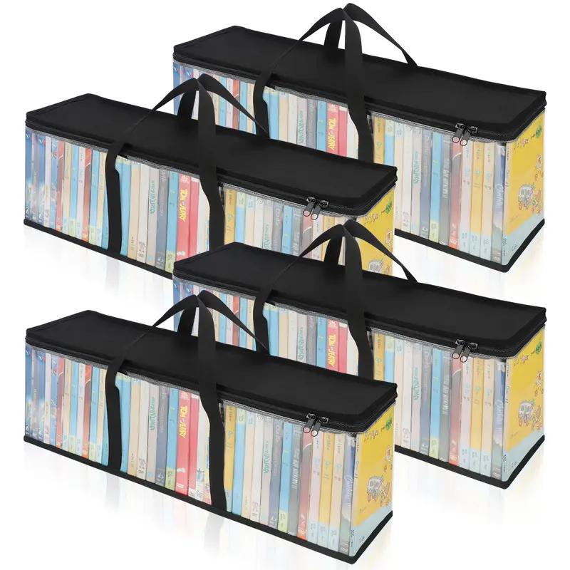 Großer, durchsichtiger Aufbewahrungshalter für DVDs und CDs, Tragetasche mit einfachem Reißverschluss, Organizer, Aufbewahrungstasche für Comicbücher, transparente Sammlung