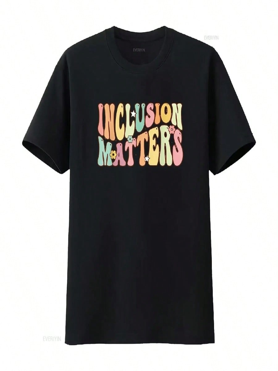 Inclusion Matters Special Education Autism Awareness Teacher T Shirt Vintage Washed Casual Breathable Graphic Unisex Fashion S разноцветный