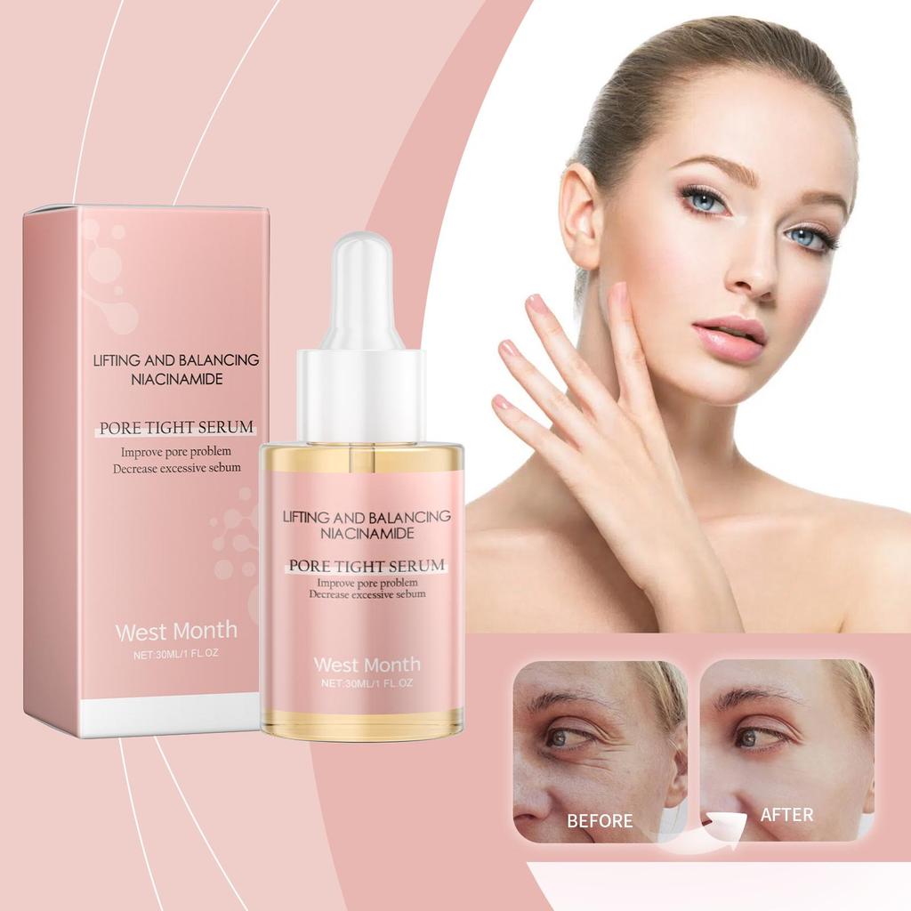 West Month Niacinamide Pore-Refining Serum Hydrates & Moisturizes Controls Oil Improves Skin Texture Minimizes Pores Soothes Skin For Face Use 30ml