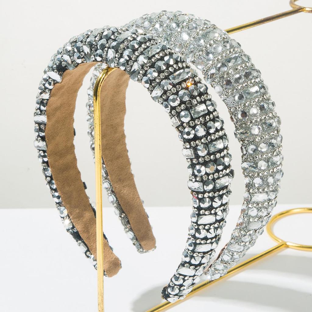 Trendy And Fashionable Sponge Style Headband Luxurious And Shiny Full Of Diamonds High-end And Versatile Hair Accessory