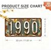 High Definition Metal Tin Sign Vintage Year Number License Plate Style Rustic Retro Wall Art Decor for Home Bar Garage