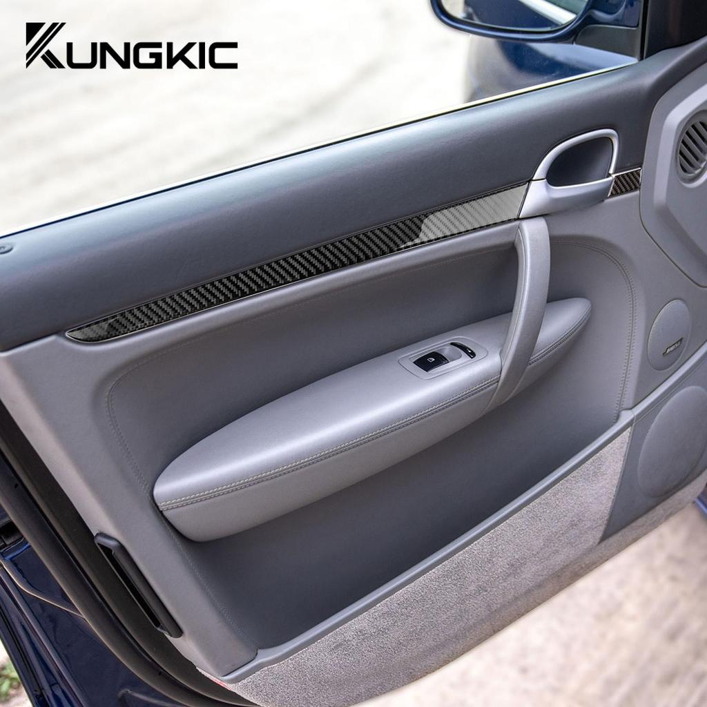 Adesivo Decorativo Porta in Vera Fibra di Carbonio Morbida KUNGKIC per Porsche Cayenne 2003 2004 2005 2006-2010 Rivestimento Interno Accessori Auto