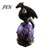Resin Dragon Sculpture Statue with Ball, Dark Style Figurine, USB Powered Desktop Figurine With Light Lamp Ornaments, Fantasy Gift for Men &