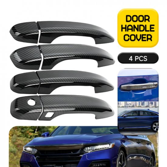 Carbon Fiber Door Exterior Handle Covers For 2018- Honda Accord W/ Smartkey