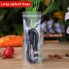 100 Stück PE Lange Form Transparent Zip-Lock-Beutel Rechteckig Kunststoff Dicke Verpackungsbeutel Streifen-Reißverschluss Wiederverschließbar Schlank Dicke Verpackungsbeutel