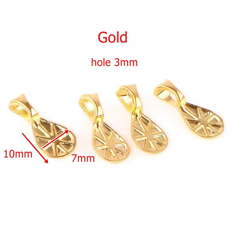 50PCS Tibetan Style Alloy Glue on Flat Pad Bails Water drops Rectangle Shape Pendants Charms Connector Hanger for Jewelry Making